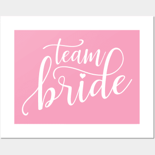 Simple Team Bride Wedding Calligraphy Posters and Art